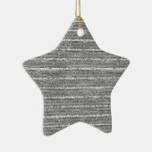 Silver Glittery Stripes Keramisch Ornament (Rechts)