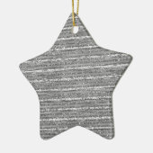 Silver Glittery Stripes Keramisch Ornament (Links)