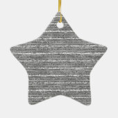 Silver Glittery Stripes Keramisch Ornament (Achterkant)
