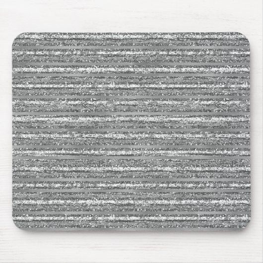 Silver Glittery Stripes Muismat (Voorkant)