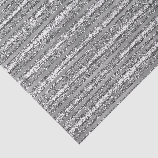 Silver Glittery Stripes Tissuepapier (Detail)