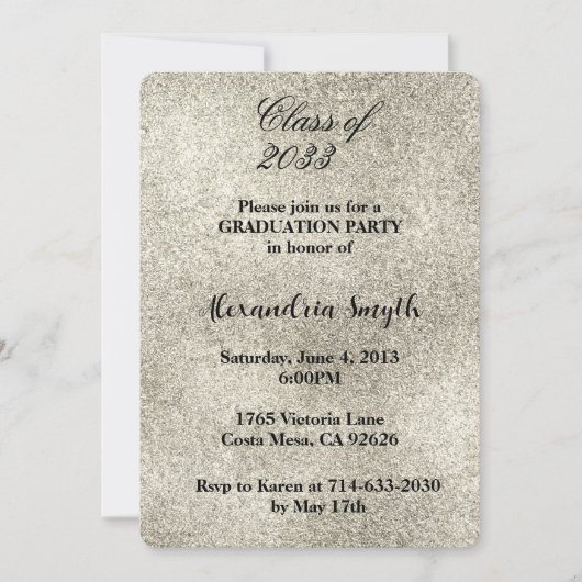 Silver Glitz Afstuderen Uw foto Kaart (Voorkant)