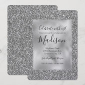SIlver Glitz Glam Glitter Sparkle Kaart (Voorkant / Achterkant)