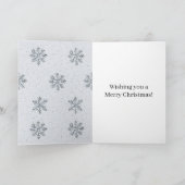 Silver Glitz Snowflakes Christmas Ombre Kaart (Binnen)