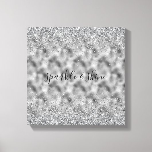 Silver Glitz Sparkle Canvas Afdruk (Voorkant)
