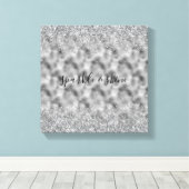 Silver Glitz Sparkle Canvas Afdruk (Insitu (Houten vloer))