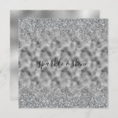 Silver Glitz Sparkle Feestdagenkaart (Voorkant / Achterkant)
