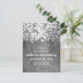 Silver Glitz String Lights Sla de datum op Aankondigingskaart (Staand voorkant)
