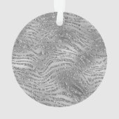 Silver Glitz Zebra Print Ornament (achterkant)