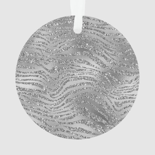Silver Glitz Zebra Print Ornament (achterkant)