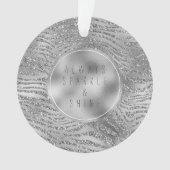 Silver Glitz Zebra Print Ornament (voorkant)