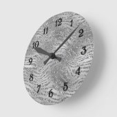 Silver Glitz Zebra Print Ronde Klok (Hoek)