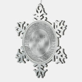 Silver Glitz Zebra Print Tin Sneeuwvlok Ornament (Rechts)