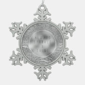 Silver Glitz Zebra Print Tin Sneeuwvlok Ornament (Voorkant)