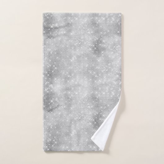 Silver Glitzy Chic Glam Sparkle Bad Handdoek (Handdoek)