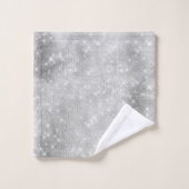 Silver Glitzy Chic Glam Sparkle Bad Handdoek (Wasdoekje)