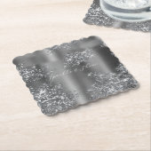 Silver Glitzy Glitter Kartonnen Onderzetters (Gebogen)