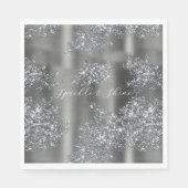 Silver Glitzy Glitter Servet (Voorkant)