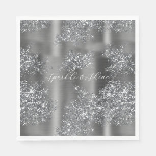 Silver Glitzy Glitter Servet