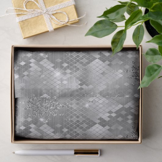 Silver Glitzy Glitter Snake Print Tissuepapier (Geschenk)