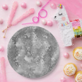 Silver Glitzy Glitter Snake Skin Papieren Bordje (Feest)