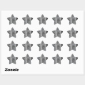 Silver Glitzy Glitter Ster Sticker (Vel)