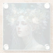 Silver Goddess Fantasy Art Glazen Onderzetter (Achterkant)