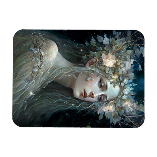 Silver Goddess Fantasy Art Magneet (Horizontaal)