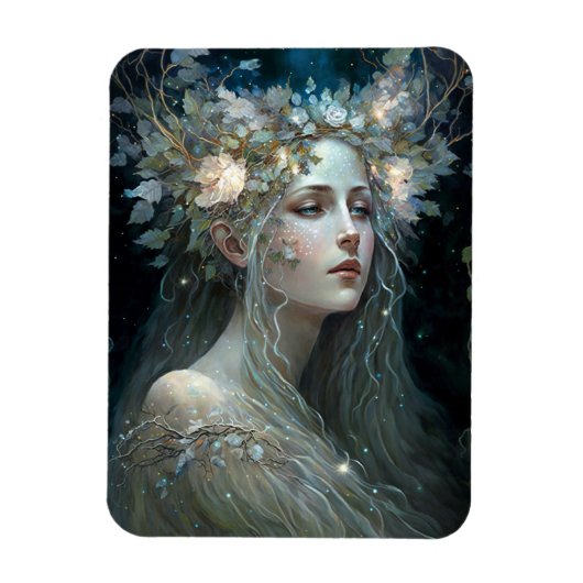 Silver Goddess Fantasy Art Magneet (Verticaal)