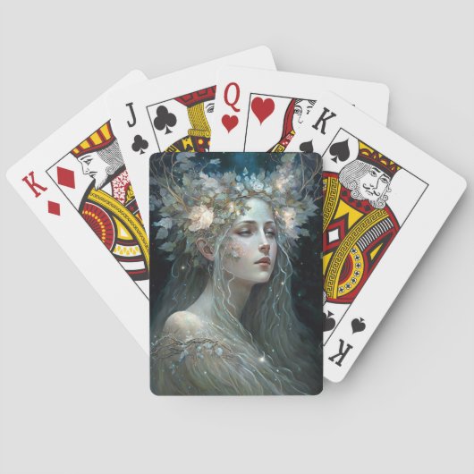 Silver Goddess Fantasy Art Pokerkaarten (Achterkant)