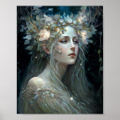 Silver Goddess Fantasy Art Poster (Voorkant)