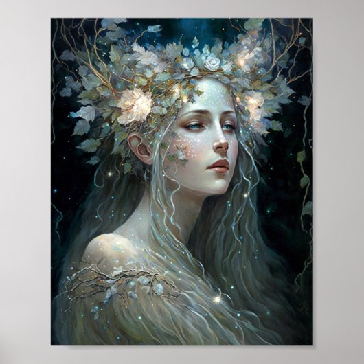 Silver Goddess Fantasy Art Poster (Voorkant)