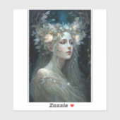 Silver Goddess Fantasy Art Sticker (Vel)