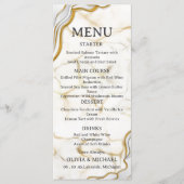 Silver & Gold Abstract Watercolor Wedding Menu  (Voorkant)
