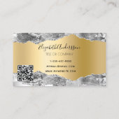 Silver Gold Agaat Marble logo QR-code Visitekaartje (Achterkant)