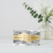 Silver Gold Agaat Marble logo QR-code Visitekaartje (Staand voorkant)