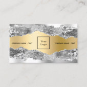 Silver Gold Agaat Marble logo QR-code Visitekaartje (Voorkant)