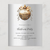 Silver Gold Bauble Kerstfeest uitnodiging (Voorkant)