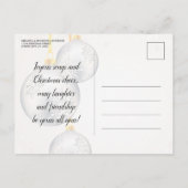 Silver Gold Baubles kerstfeest Uitnodiging Briefkaart (Achterkant)