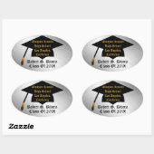 Silver, Gold & Black Custom Afstuderen Stickers (Vel)