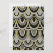 Silver Gold & Black Flapper Afro-Amerikaans Meisje Kaart (Achterkant)