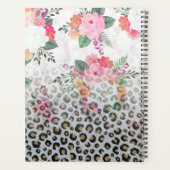 Silver Gold Black leopard Print Pink Flowers Planner (Achterkant)