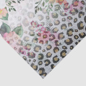 Silver Gold Black leopard Print Pink Flowers Tissuepapier (Detail)