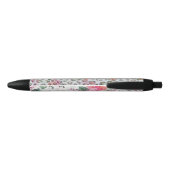 Silver Gold Black leopard Print Pink Flowers Zwarte Inkt Pen (Achterkant)