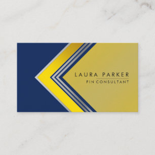 Silver Gold Blue Geometrical Finance Modern Visitekaartje