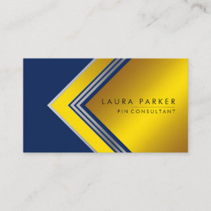 Silver Gold Blue Geometrical Finance Modern Visitekaartje