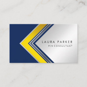 Silver Gold Blue Geometrical Finance Modern Visitekaartje