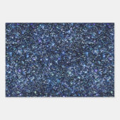 Silver Gold Blue Glitter Glam Bling Stylish Chic Inpakpapier Vel (Voorkant)