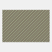 Silver, Gold Blue Glitter Stripe Festive Kerstmis Inpakpapier Vel (Voorkant 3)