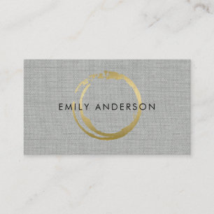 SILVER GOLD BRUSH STROKE STAIN CIRCLE MARK LOGO VISITEKAARTJE